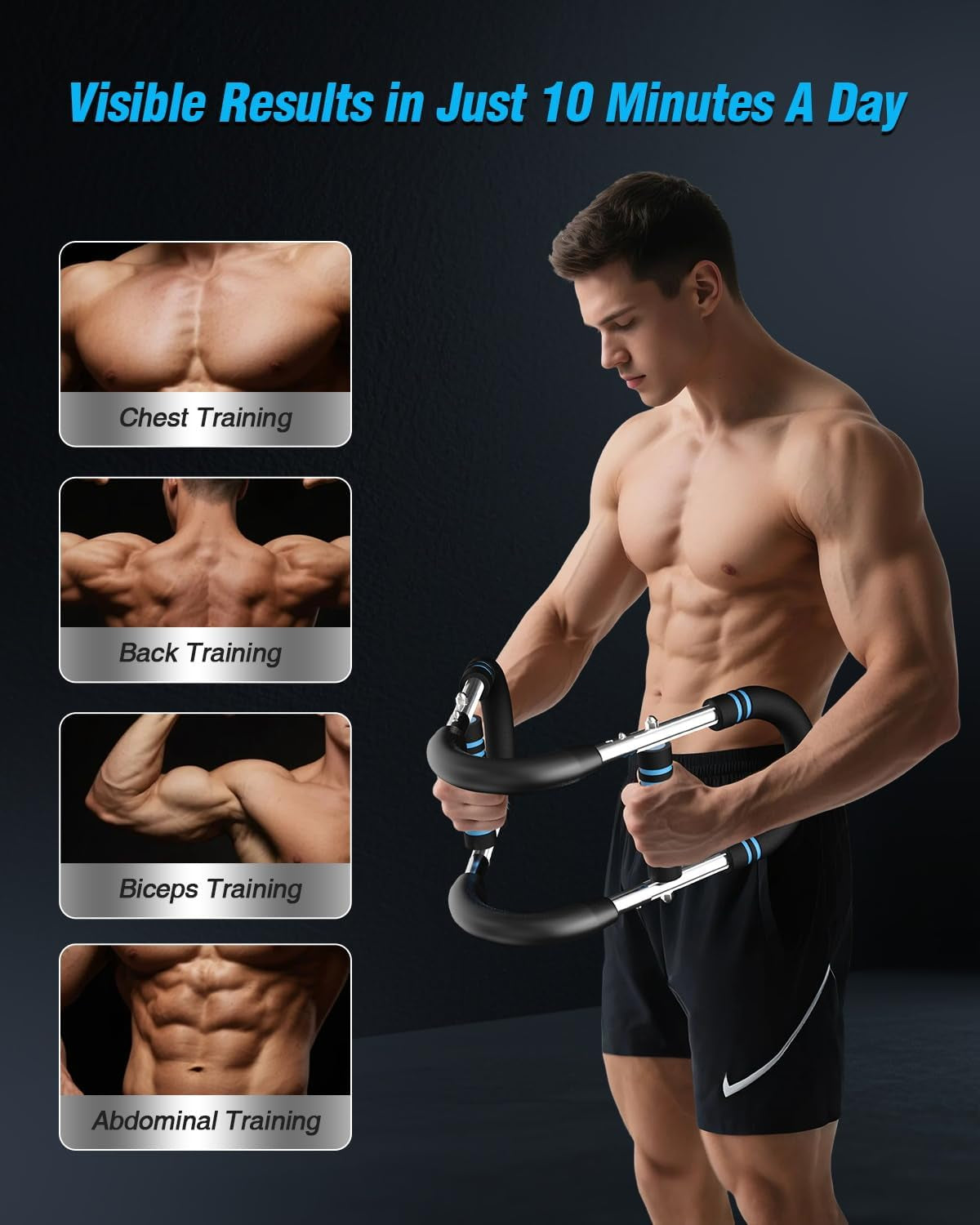 Twister Arm Trainer – 40–100Lb Adjustable Resistance Chest Workout Equipment – Portable Chest Clip Trainer and Arm Exerciser for Visible Gains and Sculpted Muscle